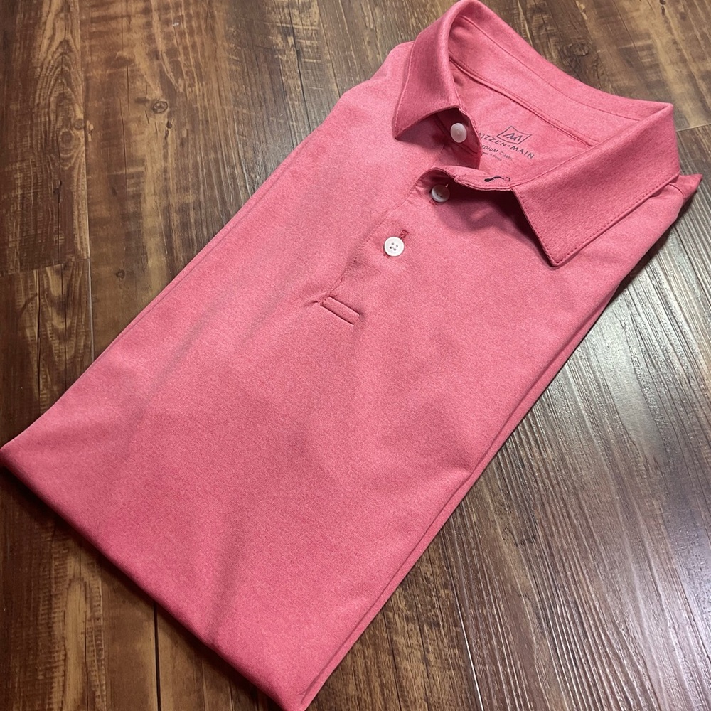 Mizzen+Main Versa Polo Shirt Men’s Medium Red Performance Casual Golf